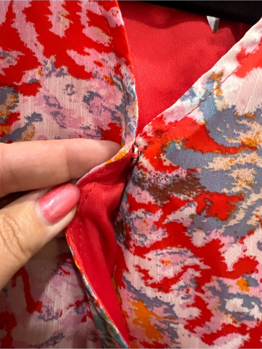 Chelsea & Violet Orange and Pink Floral Tie-Waist Top & Skirt Set